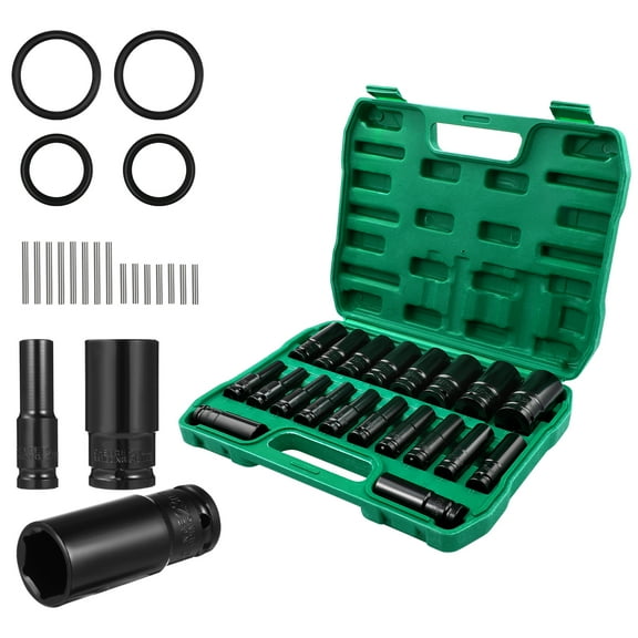 LEDMOMO 20Pcs Socket Tool Set with Slotted Sleeve Design Assorted Colors for Mechanics Use