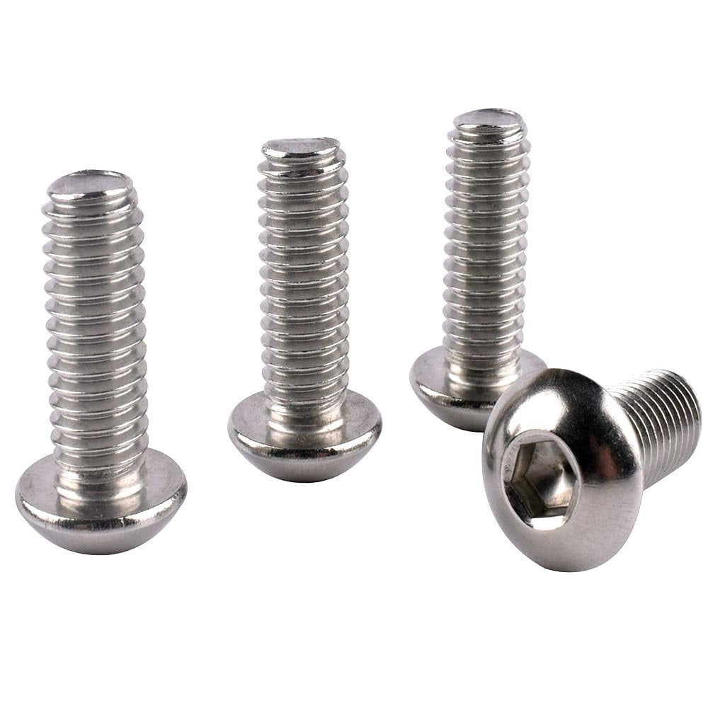 1/4-20 Furniture Connector Bolts – Hex Flat Head Allen Screws, Zinc Plated Steel, Multiple Lengths