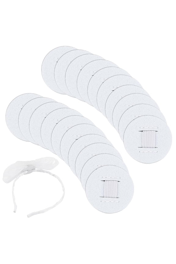 20Pcs 1.4inch Hair Band Pad White Headband Decoration Accessories Bump It Up Volume Hair Base Styling Insert Tool for Making Tea Party Headbands Weddings Decorations Handmade DIY for DIY