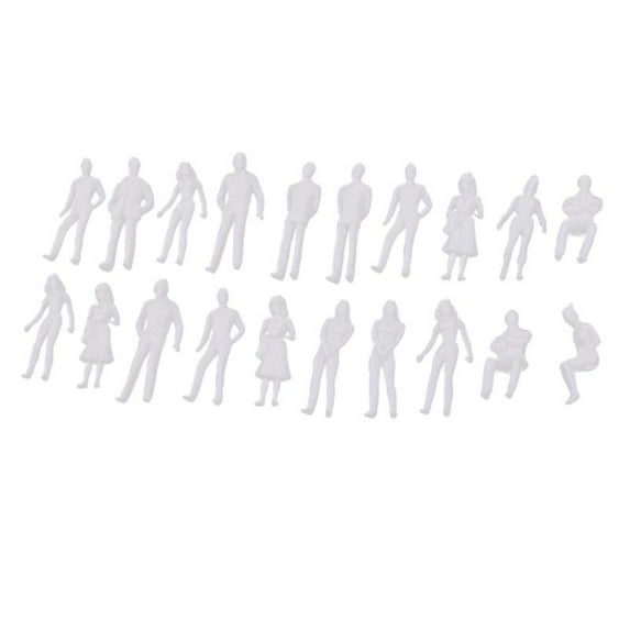 20Pcs 1/50 O Scale Unpainted Model People Miniature Figures ...
