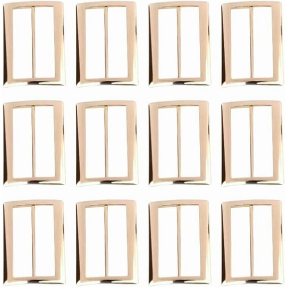 20Pcs 1 Inch Metal Slide Buckle Flat Gold Alloy TriGlide Sliders Keeper Buttons Rectangle Adjustable Webbing Slider Buckles Fasteners for Purse Bag Strap Backpack Making Hardware Accessories