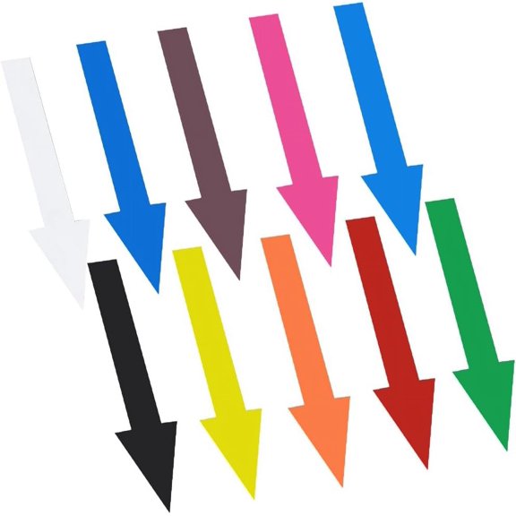 20Pcs 10 Color Arrow Sticker 8 x 2 inch Removable Waterproof Self-Adhesive PVC Labels Safe Wall Marking Sign Floor Decals for Schools Transportation Gyms Offices Road Instructions DIY