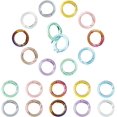thumbnail image 1 of 20Pcs 10 Colors 24.5mm UV Plating Gradient Color Spring Gate Rings Zinc Alloy Spring O Rings Round Carabiner Snap Clips Spring Keyring O Buckles, 1 of 7