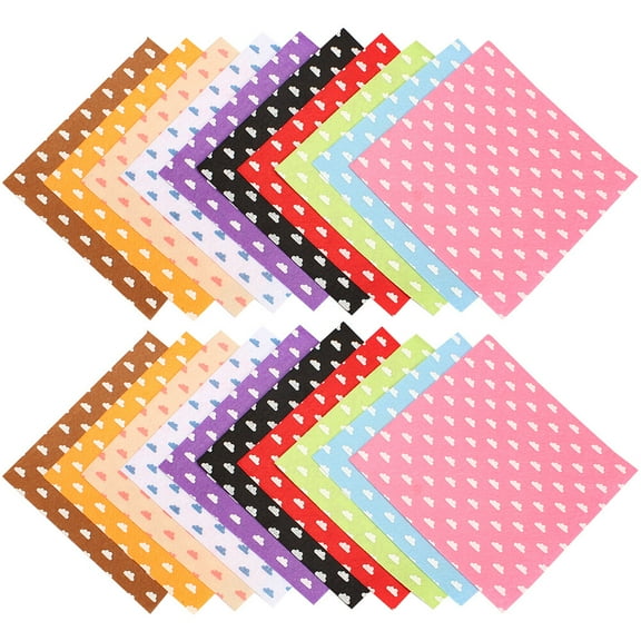 20Pcs 10 Colors DIY Nonwoven Fabric Cloud Pattern Felt Cloth Felt Sheets Handmade DIY Craft Fabric for Kids Children (15x15cm)