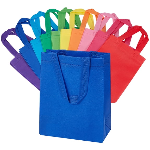 20Pcs 10 Colors Non-woven Reusable Shopping Bags with Handle Rectangle Mixed Color 25x20x10~10.2cm 2pcs/color for diy