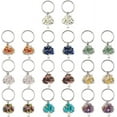 thumbnail image 1 of 20Pcs 10 Colors Tree of Life Keychain with Natural Crystal Stones 304 Stainless Steel Keychain Charm Pendant Handmade DIY Key Chain Charm, 1 of 7