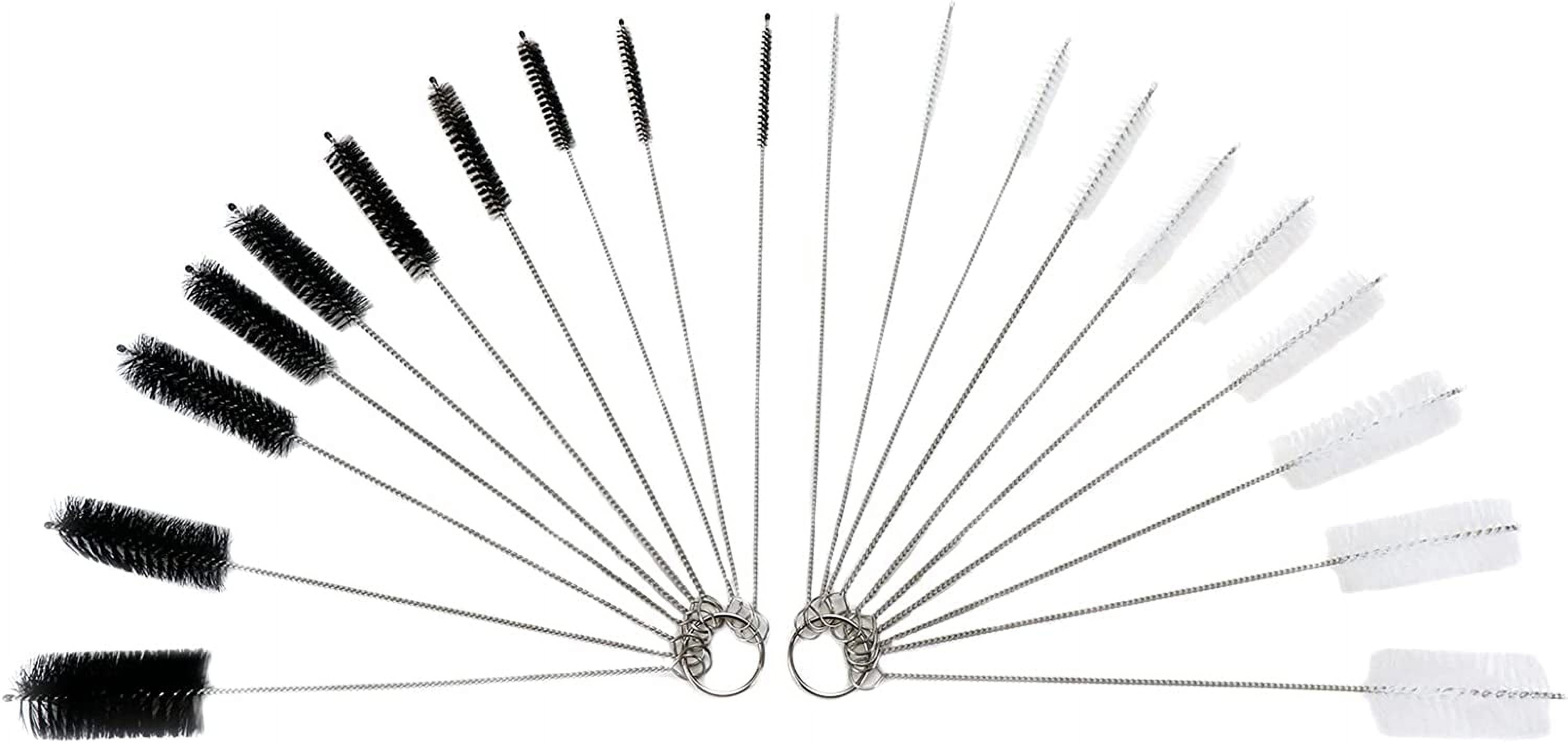 20Pcs 10 Sizes Humidifier Brush Cleaner Bottle Brush Small Diameter Drinking Straw Cleaning Brush,Black and White