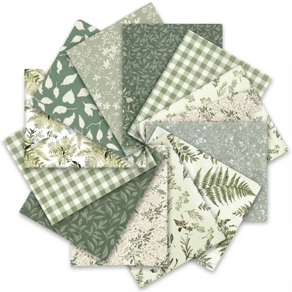 20Pcs 10"x8" Precut Fabric Squares, Fabric Bundle for Sewing and Crafting, Blue Floral