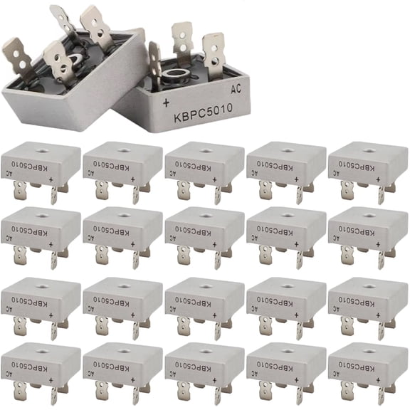 20Pcs 1000V 50A Metal Case Single Phase Diode Bridge Rectifier KBPC5010