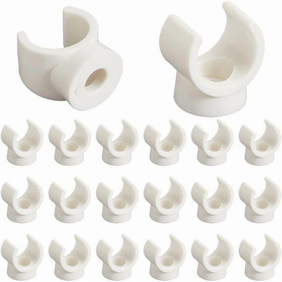 20Pcs 10mm PEX Clips Pipes Clamps Hangers PVC Pipe Holder White Plastic U Shaped Hook Water Pipes Support Fastener Tubing Clip Socket Clamps for Secure Fixing Pipes Tools White DIY
