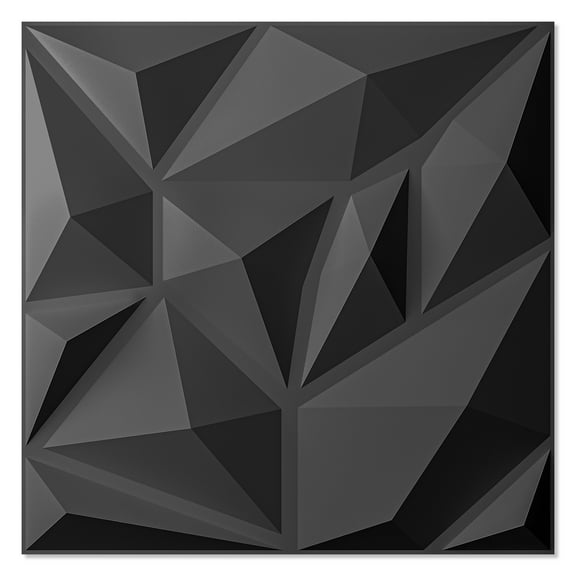 20Pcs 11.8''x11.8'' 3D Wall Panel for Interior Home Decor,Black PVC Wall Coverings, Decorative PVC Panel (19.3 Sq.ft/Case)