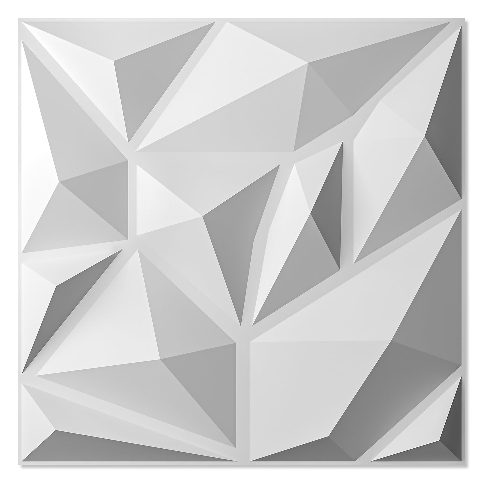 20Pcs 11.8''x11.8'' 3D Wall Panel Diamond for Interior Home Decor,White PVC Wall Coverings,Waterproof PVC Panel (19.3 Sq.ft/Case)