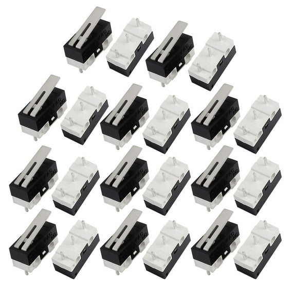 20Pcs 125V 1A 3 Terminals Momentary 13mm Lever Arm Micro Switch KW10