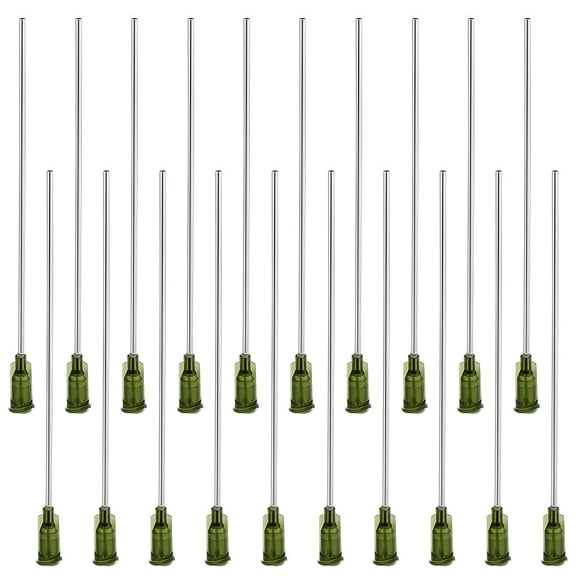 20Pcs 14G Blunt Tip Dispensing Needle with Luer Lock 4.6Inch Stainless Steel Syringe Needle Dark Olive Green Industrial Liquid Dispensing Needle for DIY