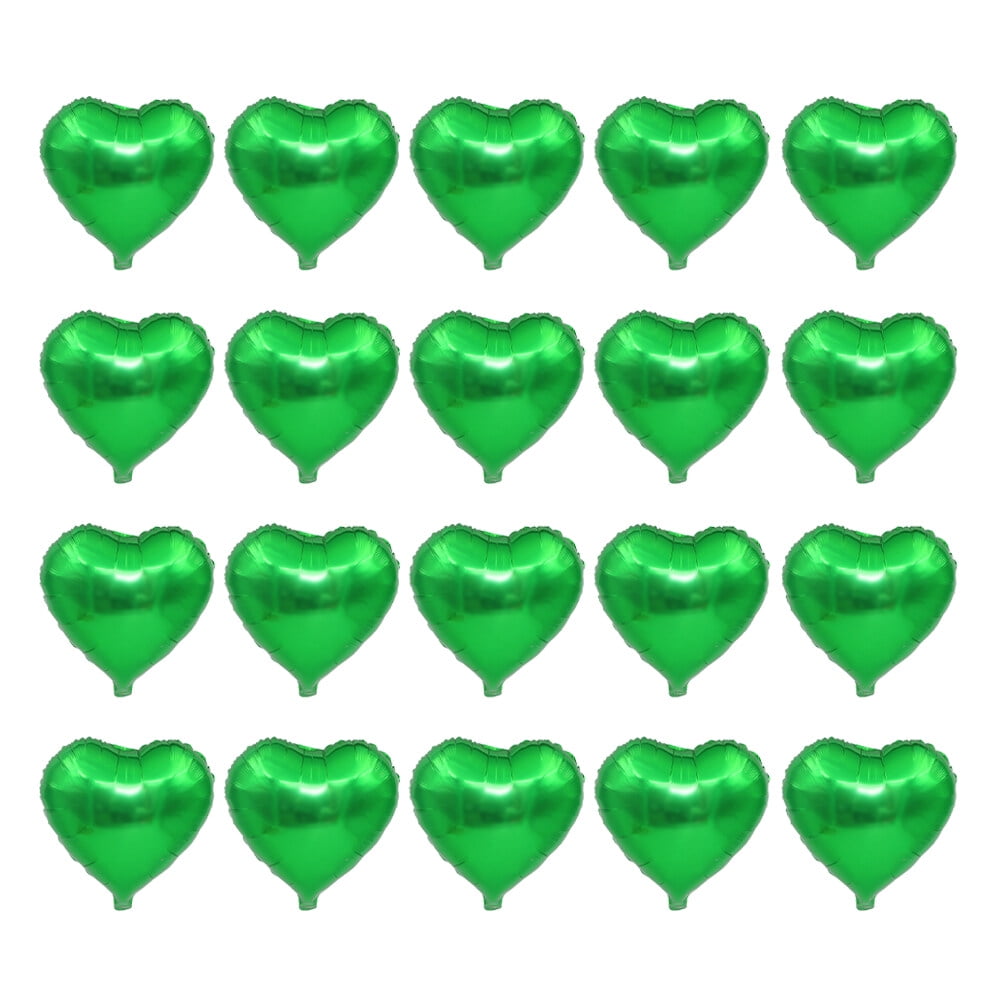 20Pcs 18Inches Creative st. Patrick's Day Love Foil Balloon Fashion Heart Shaped Party Ballons(Green)
