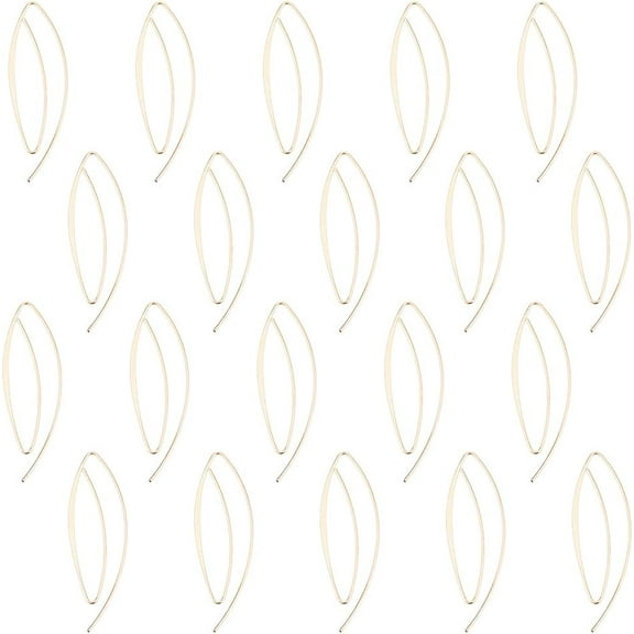 20Pcs 18k Real Gold Plated Drop Earring Hooks Geometric Simplicity Ear Wire Hooks for DIY Jewelry Making Findings Pin: 0.8mm Stainless Steel ColorDIY