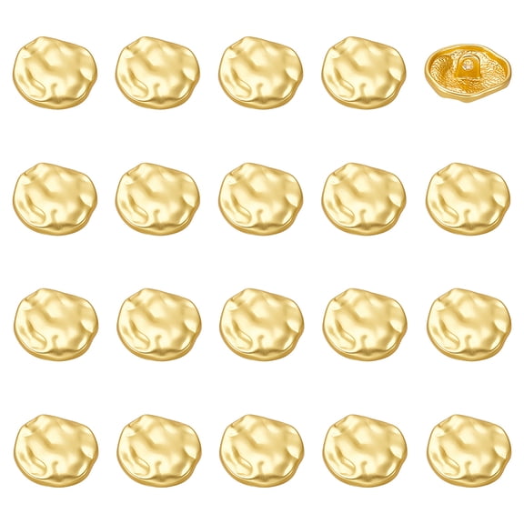 20Pcs 18mm Wrinkle Irreguler Wave Shank Buttons Gold Sewing Buttons Metal Shank Blazer Button Dome Coat Button for DIY Suit Coat Shirt Jackets Craft