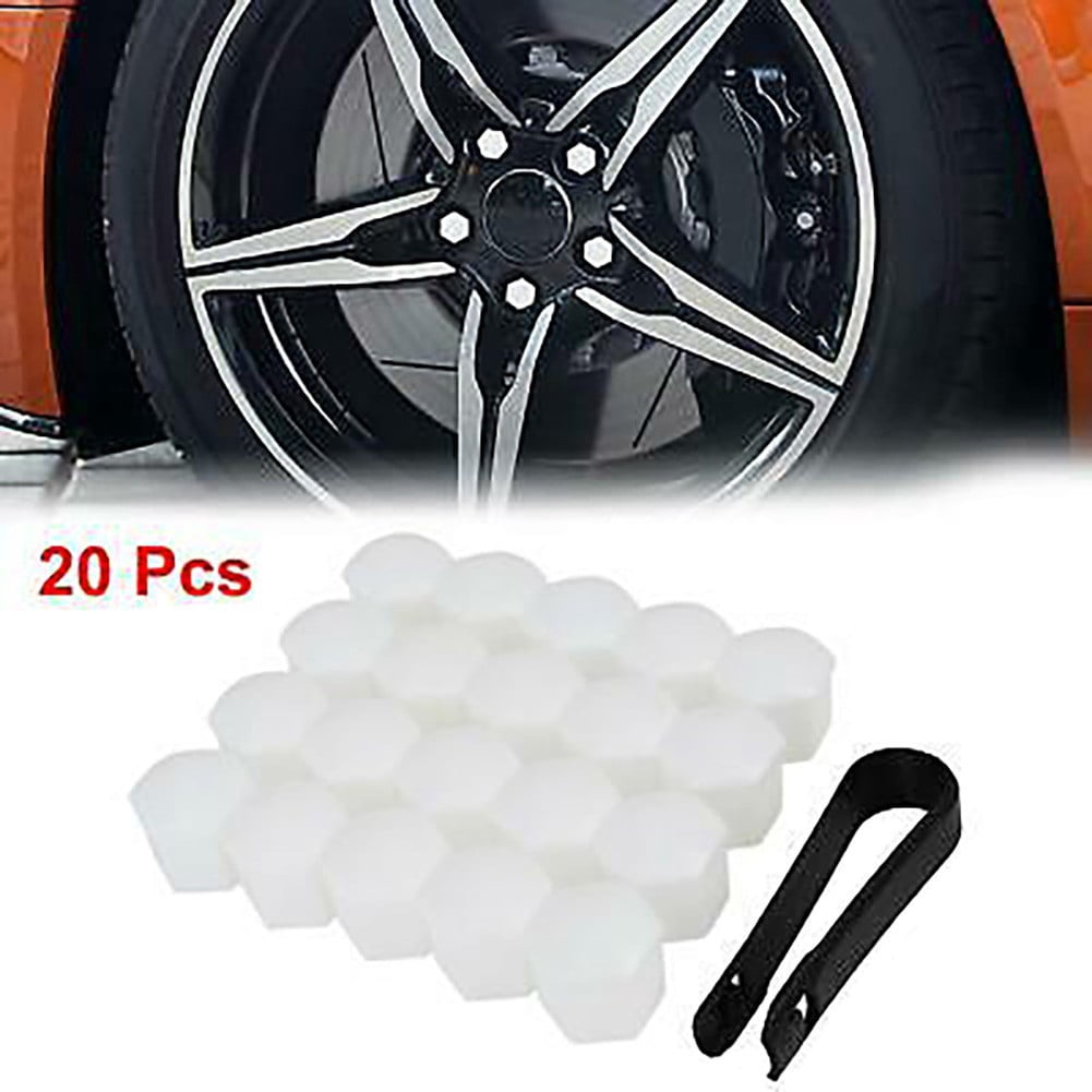 20-Pack Black Silicone Wheel Nut Covers - 19mm Lug Hub Dust Protect Caps 610489