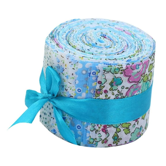 20Pcs 2.4 inch Jelly Fabric Roll Floral Precut Craft Sewing Supplies Fabric Sets Blue