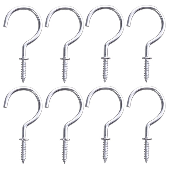 20Pcs 2.8 inches  Metal Cup Hooks Round End Ceiling Wall Hooks for Hanging Plants, Lights, Curtains, Kitchen TowelsSilver