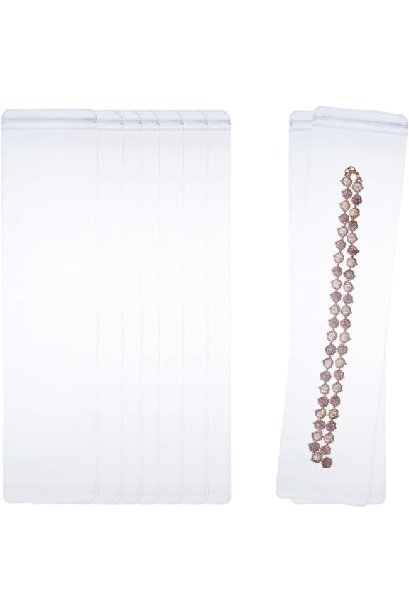 20Pcs 2.9x11.85 inch Clear Zipper Jewelry Bags PVC Jewelry Pouch Bulk Plastic Resealable Ziplock Poly Pouches for Packaging Jewelry Rings Earrings Beads Clear DIY