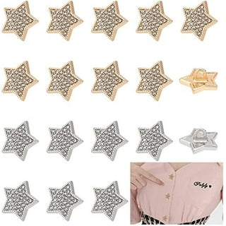 Bestonzon 100pcs 2 Holes Wooden Stars Buttons Five-pointed Star Shaped Buttons for Clothing Sewing Crafting Scrapbook Craft