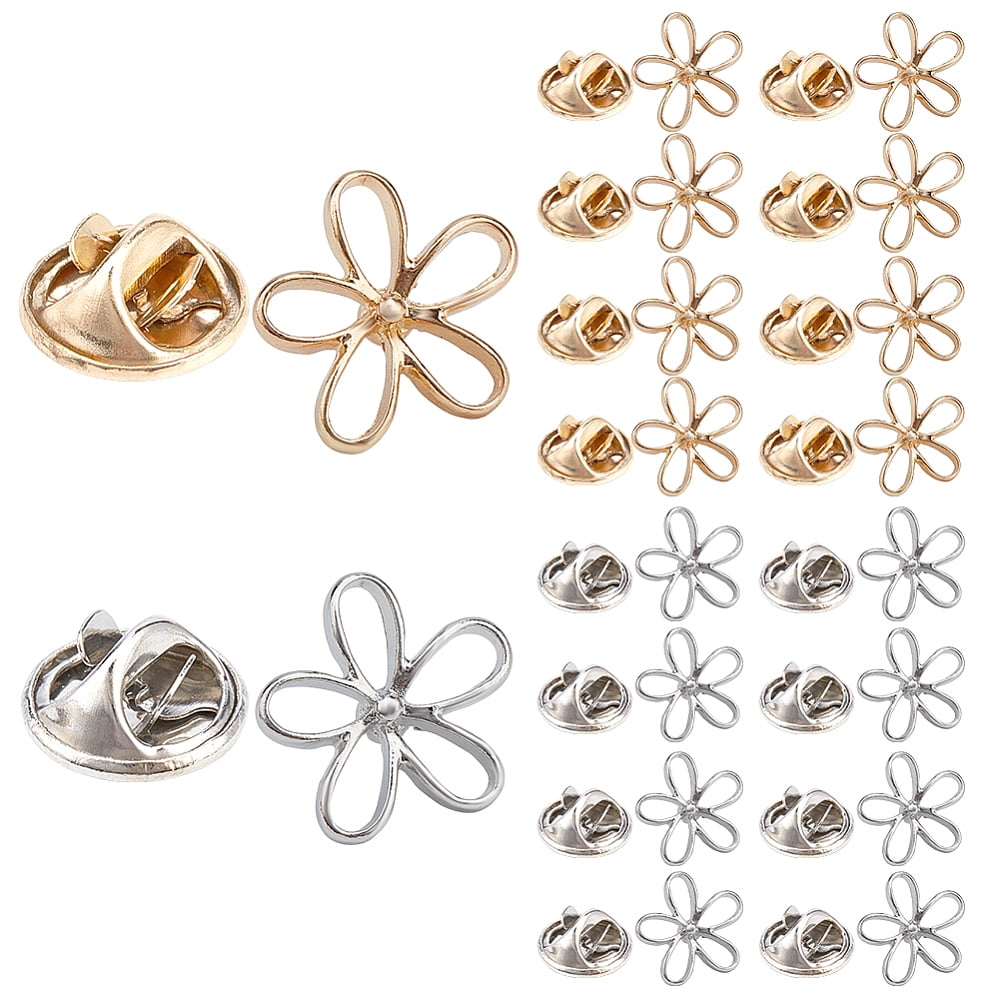 20Pcs 2 Colors Allloy Anti-glare Lapel Pins Brooches Fixed Clothes Pins ...
