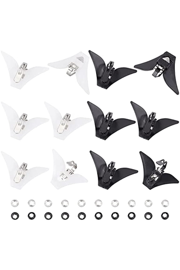 20Pcs 2 Colors Bow Tie Clips Bowtie Hardware Fastener Black Silver Iron Clip-On tie Clip with Plastic Fixed Collar Clips for DIY Bowtie Hardware Closure 54mm 30mm