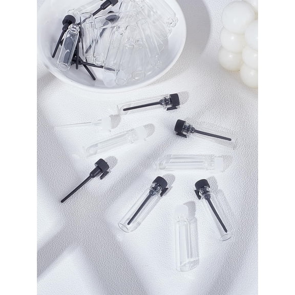 20Pcs 2 Colors Clear Glass Bottles Bead Containers Screw Top Bead Storage Tubes with Aluminum Cap Column Mixed Color 40x9mm Craft Supplies