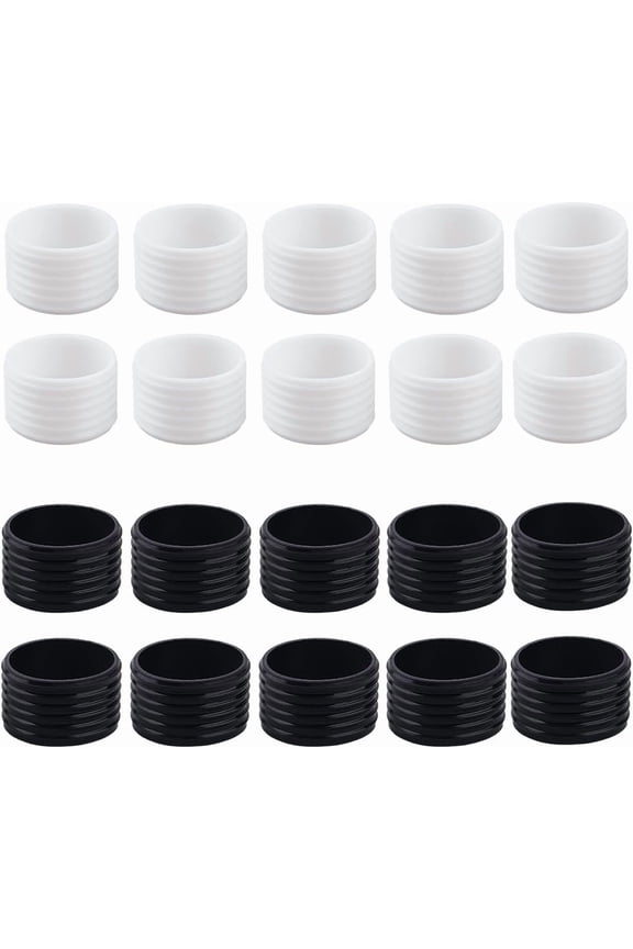 20Pcs 2 Colors Tennis Racket Grip Ring 30mm Silicone Racquet Grip Ring Rubber Ring with Non-Slip Badminton Racquet Fix Ring Grip Band