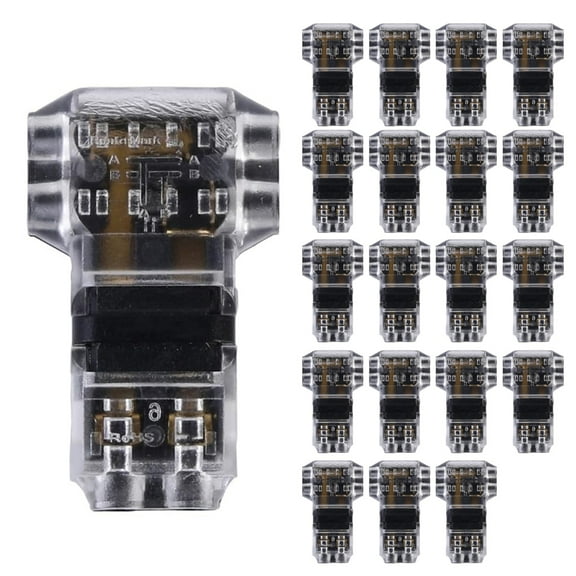 20Pcs 2 Pin 3 Way Wire Connector Universals Compact Wire T Tap Type Connectors Wire Splices Connectors Easy to Use
