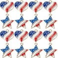thumbnail image 1 of 20Pcs 2 Style Alloy Enamel Pendants with Crystal Rhinestone Light Gold Heart & Star Mixed Color 18.5x20x3.5mm and 22x20x3.5mm 10pcs/style, 1 of 9