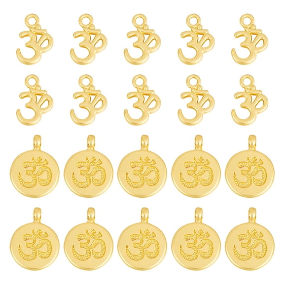 20Pcs 2 Styles Alloy Pendants Golden 15.5~19x10.5~14.5x2mm Hole: 1.6~2mm 10pcs/style
