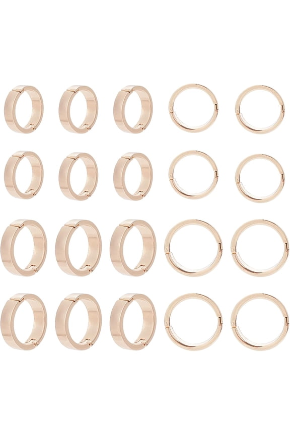 20Pcs 2 Styles Alloy Ring Round Binder Discs Big Hole Notebook Binding Ring Expansion Discs for Add Extra Pages Desk Calendar Notes or Artwork Light Gold