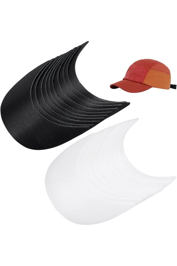 20Pcs 2 Styles Plastic Hat Brim Liner for DIY Making Baseball Cap Golf Hat Mixed Color 155x126x2mm for Handmade