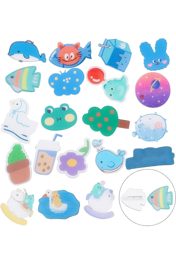 20Pcs 20 Styless Cute Animals Pins Acrylic Safety Brooches Pins Lapel Badges Funny Button Pins for Clothing Backpacks Jackets Jewelry DIY Accessory Kawaii Gift Colorful DIY