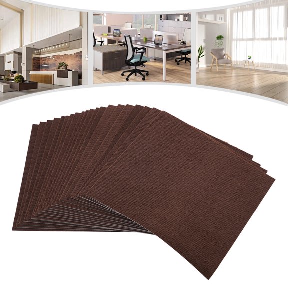 20Pcs 20" X 20" Square Carpet  Self-Adhesive Carpet with Sound Insulation Indoor