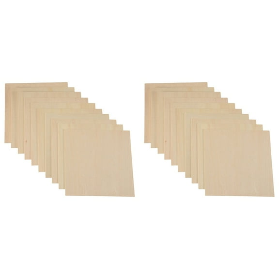 20Pcs 20X20X0.2cm Basswood Sheets Unfinished Wood Board, Rectangle Blank Wooden, Wooden Cutouts for Crafts