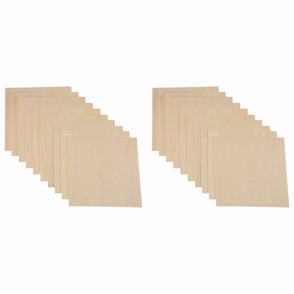 20Pcs 20X20X0.2cm Basswood Sheets Unfinished Wood Board, Rectangle Blank Wooden, Wooden Cutouts for Crafts