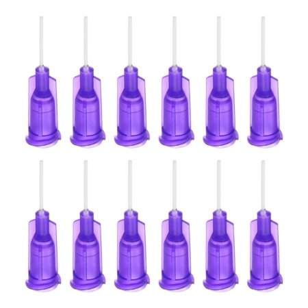 20Pcs 21G Dispensing Needles, 1/2" PP Needle Tips with Flexible Needle Purple