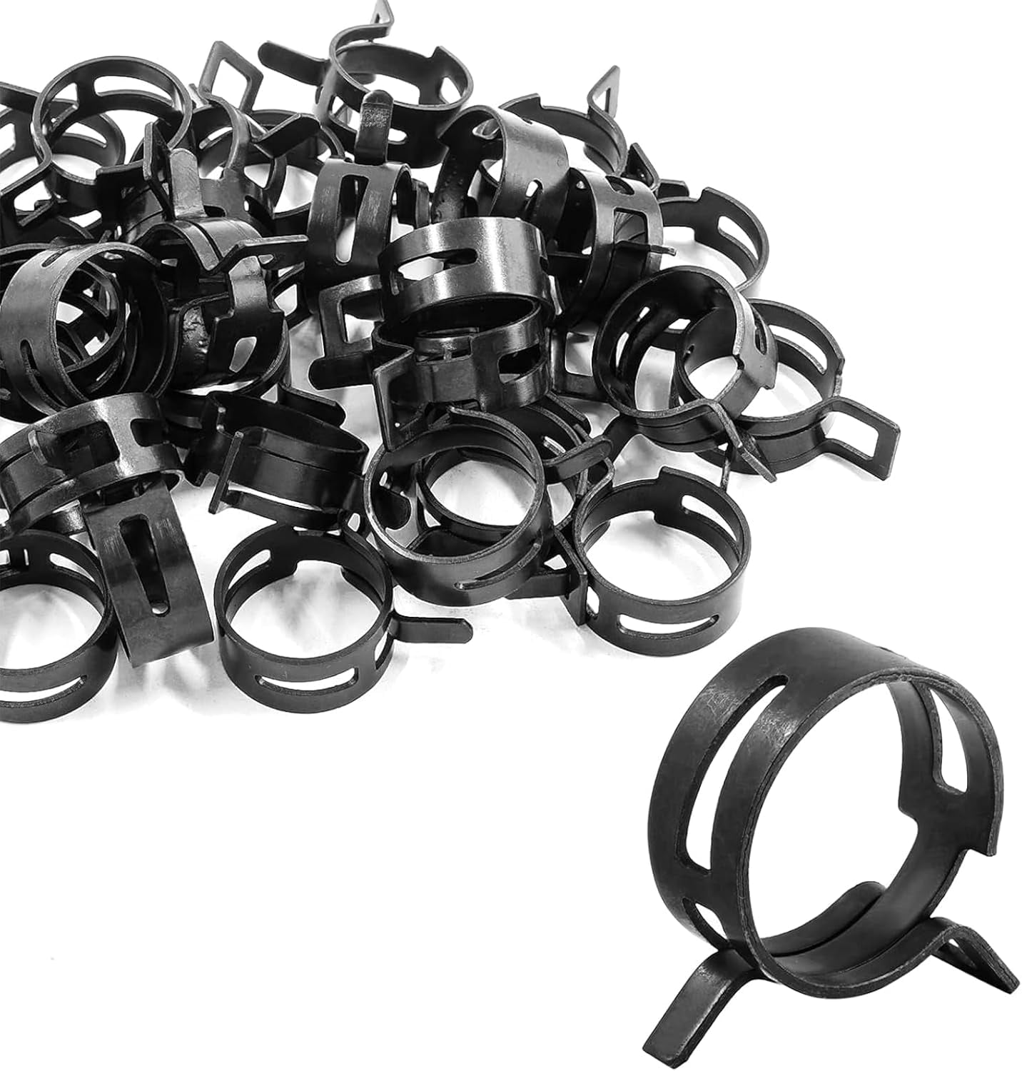 Juvielich 0.92" Hose Clamps - Manganese Steel Constant Tension Clamps, 5-Pack, Black, For Fuel Line & Silicone Hose - View #2