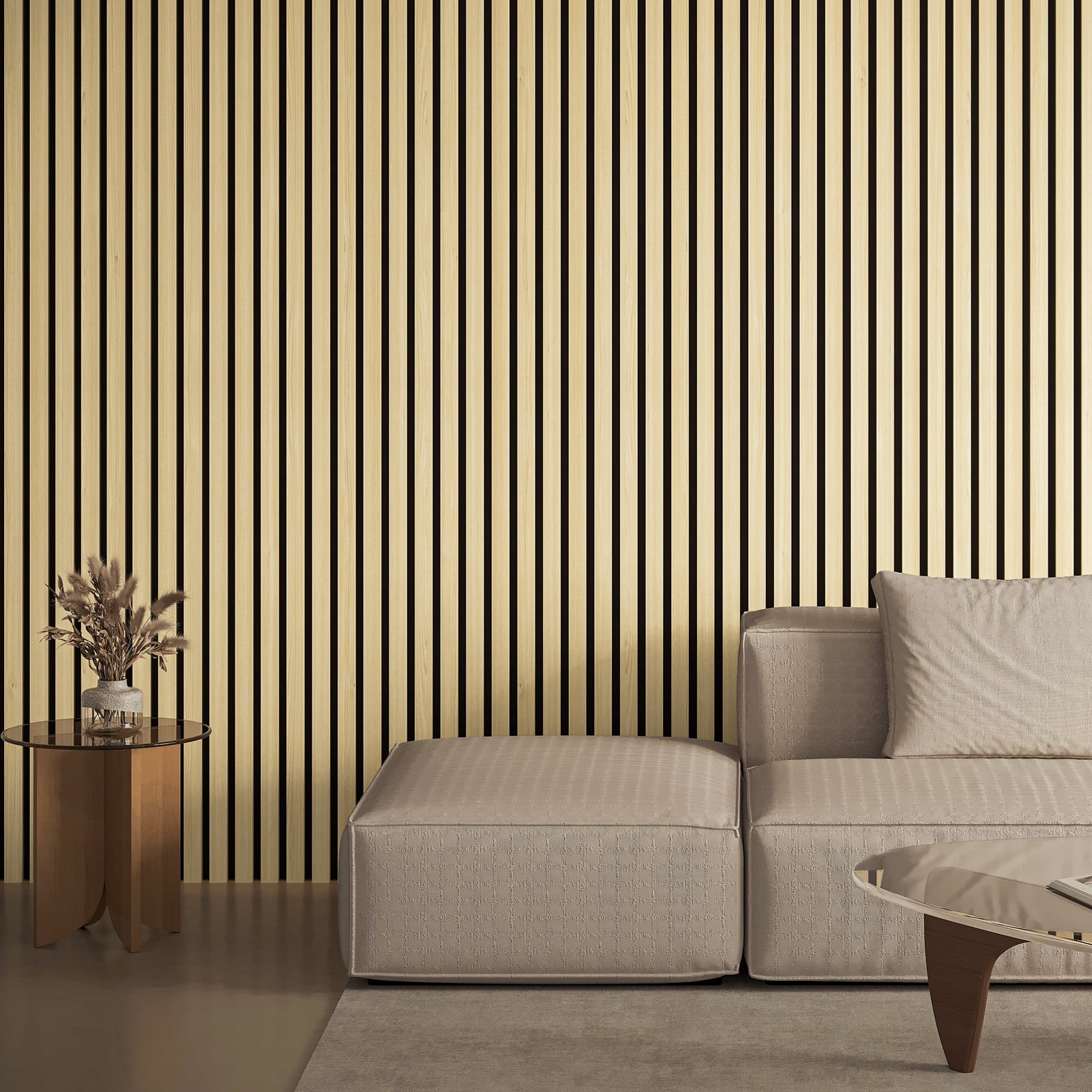 20Pcs 24" x 12" Wood Slat Acoustic Wall Paneling for Modern Interior wall Decor,MDF Accent Wooden Wall Panels,40 Sq.ft,Oak