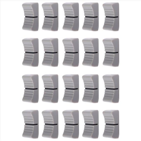 20Pcs 24mmx11mmx10mm Console Mixer Slider Fader Knobs Replacement for Potentiometer Gray Knob Black Mark