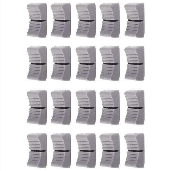 20Pcs 24mmx11mmx10mm Console Mixer Slider Fader Knobs Replacement for Potentiometer Gray Knob Black Mark