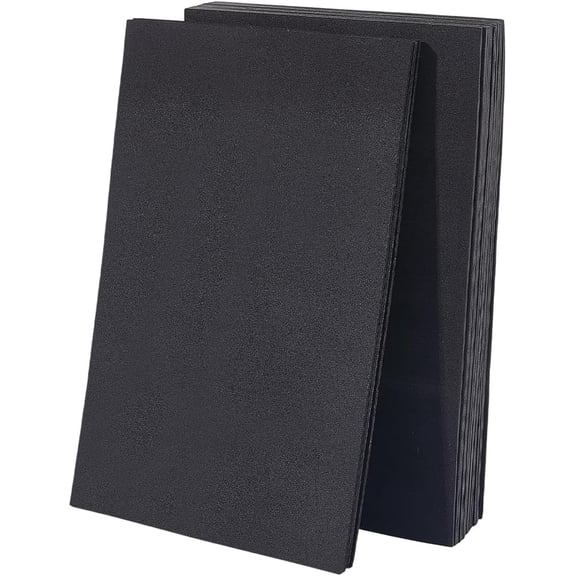 20Pcs 2mm Thick Black Eva Foam Sheets 3D Embroidery Puffy Rectangle Boards Paper Core Baking Poster Lightweight Sheet