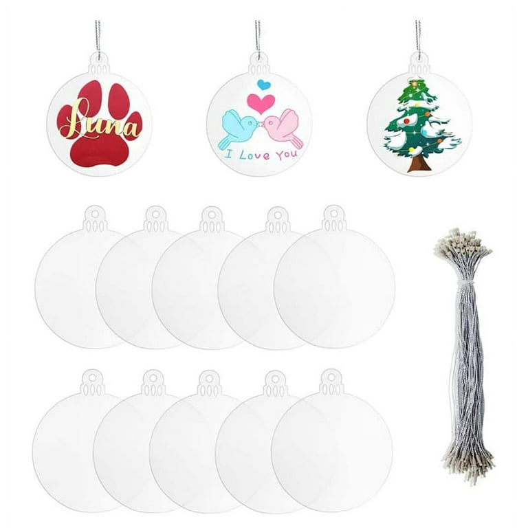 3 Inch Clear Christmas Acrylic Ornaments Blanks Round Blank Craft Ornaments  48