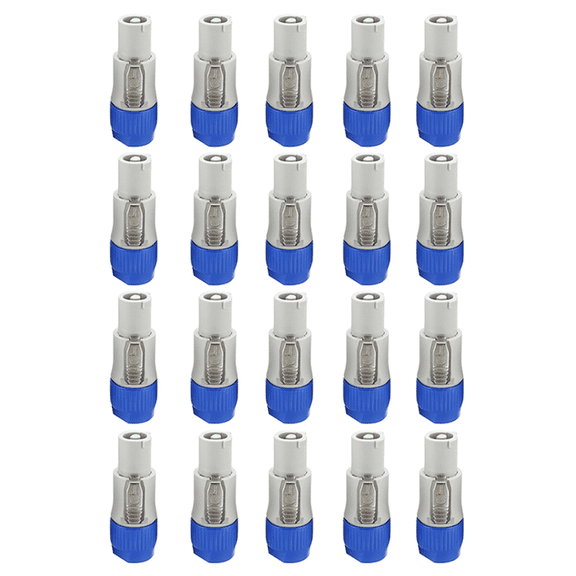 20Pcs 3 PIN AC Powercon Connector Male Plug NAC3FCA NAC3FCB Cable 20A 250V Power Adapter for Stage Light(B)