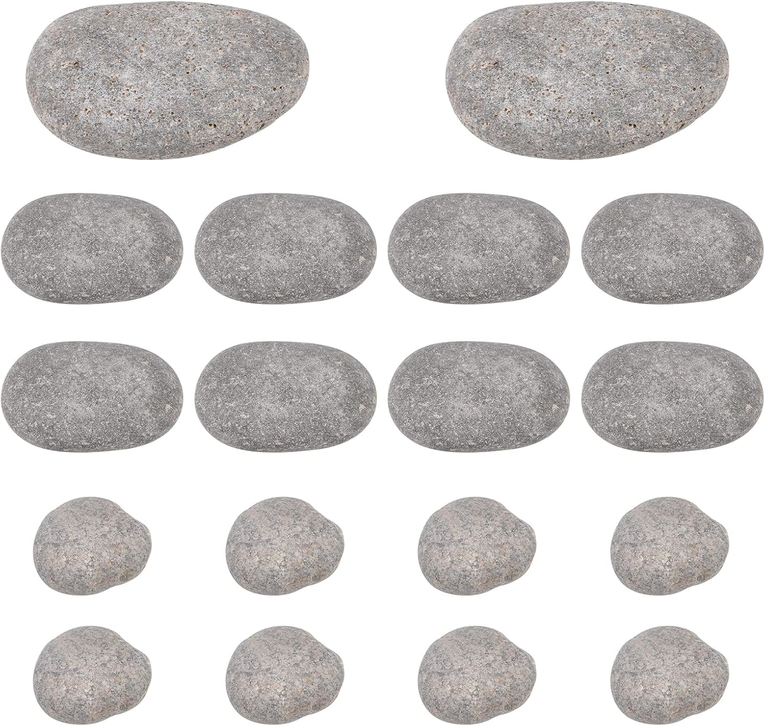 20Pcs 3 Styles Oval Painting Rocks Dark Gray Smooth River Rocks Children DIY Paint Cobblestone Craft River Rocks for Painting Rocks Arts Crafts Decor Gray