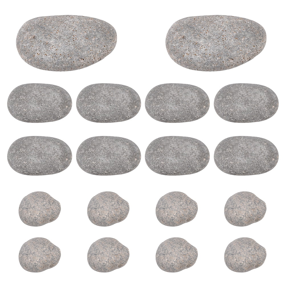 20Pcs 3 Styles Oval Painting Rocks Dark Gray Smooth River Rocks DIY Paint Cobblestone Craft River Rocks for Painting Rocks Arts Crafts Decor DIY