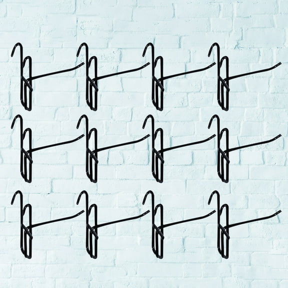 20Pcs 3.mm Thickness Metal Hook Hanging Hooks Small Nail-Free Hook for Supermarket Display Clothes Prop(Black)